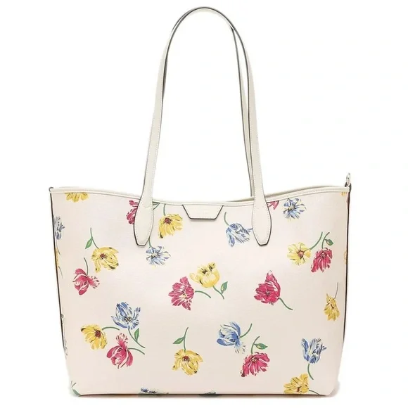 Kate Spade Sutton Large Tote Bag Ivory Tulip Toss Cream Floral Purse KB293 - Picture 2 of 6